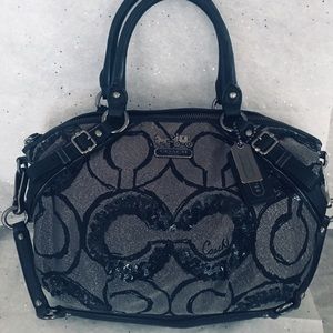 Coach Sophia Madison Op Sequin Satchel Purse